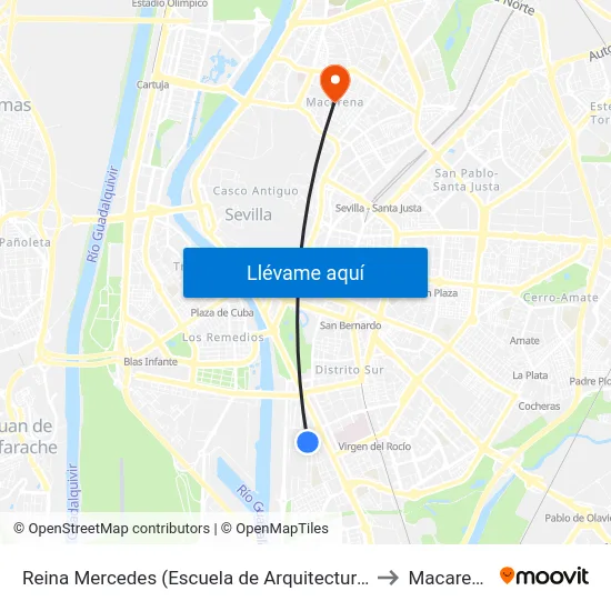 Reina Mercedes (Escuela de Arquitectura) to Macarena map