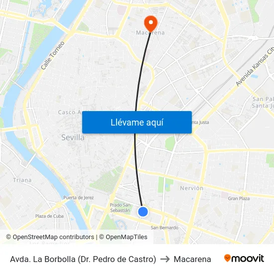 Avda. La Borbolla (Dr. Pedro de Castro) to Macarena map