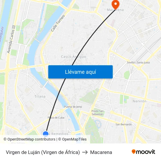 Virgen de Luján (Virgen de África) to Macarena map