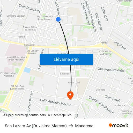 San Lazaro  Av (Dr. Jaime Marcos) to Macarena map