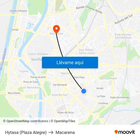 Hytasa (Plaza Alegre) to Macarena map