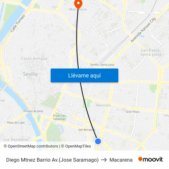 Diego Mtnez Barrio  Av.(Jose Saramago) to Macarena map