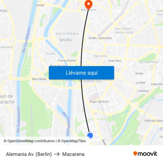 Alemania  Av. (Berlin) to Macarena map