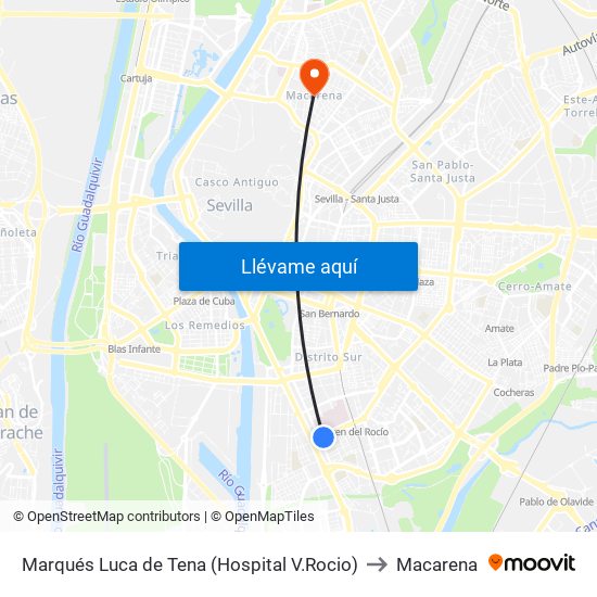 Marqués Luca de Tena (Hospital V.Rocio) to Macarena map