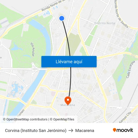 Corvina (Instituto San Jerónimo) to Macarena map