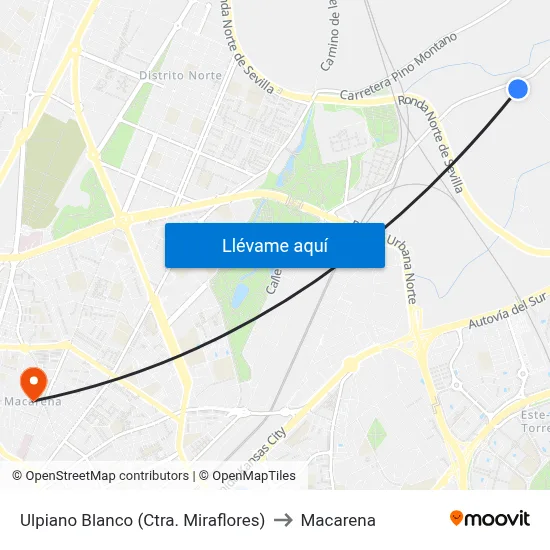 Ulpiano Blanco (Ctra. Miraflores) to Macarena map