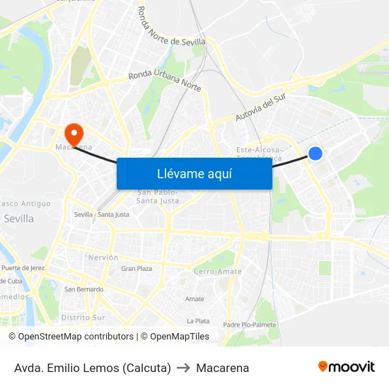 Avda. Emilio Lemos (Calcuta) to Macarena map