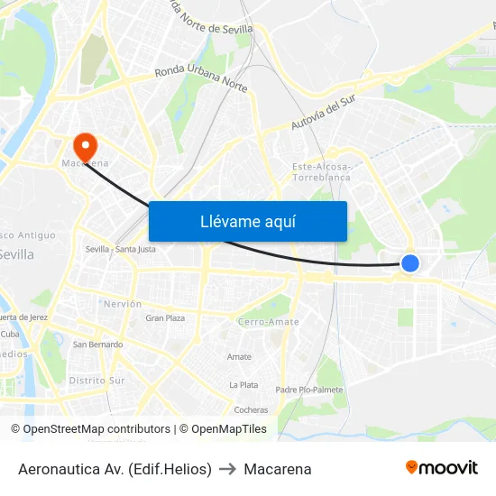 Aeronautica  Av. (Edif.Helios) to Macarena map