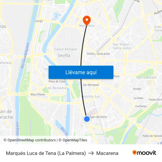 Marqués Luca de Tena (La Palmera) to Macarena map