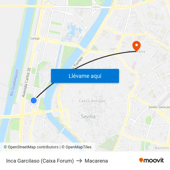Inca Garcilaso (Caixa Forum) to Macarena map