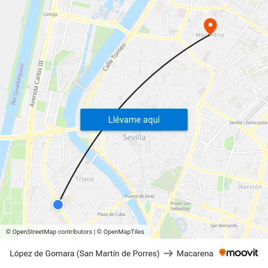 López de Gomara (San Martín de Porres) to Macarena map