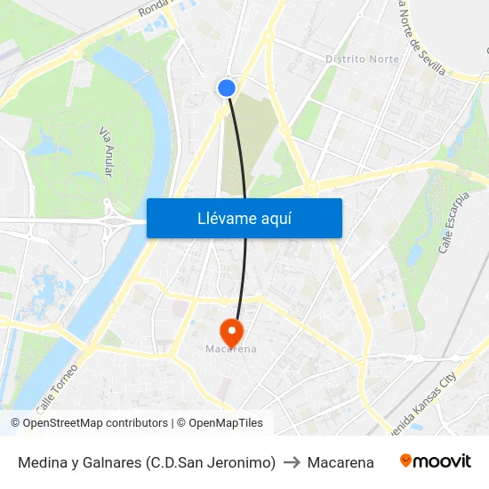 Medina y Galnares (C.D.San Jeronimo) to Macarena map