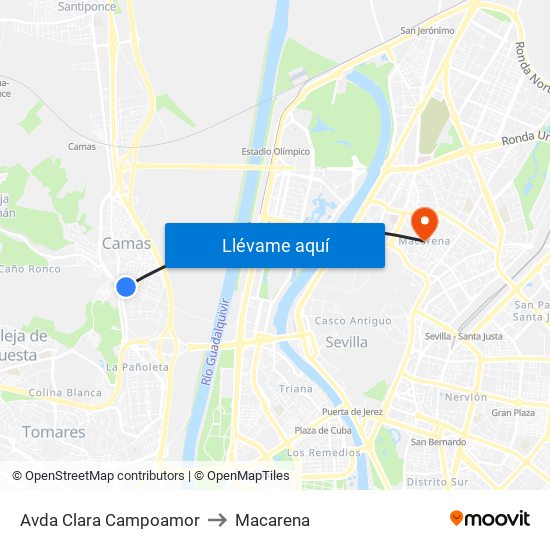 Avda Clara Campoamor to Macarena map