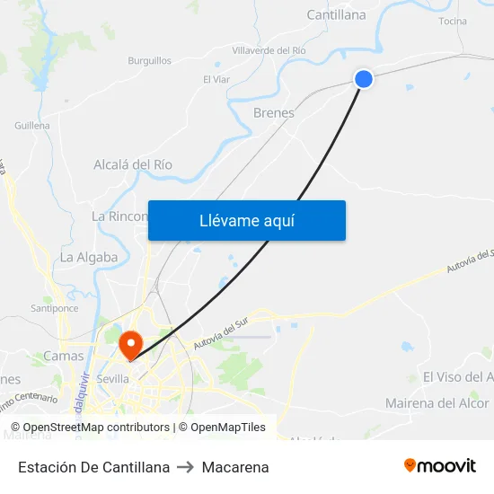Estación De Cantillana to Macarena map