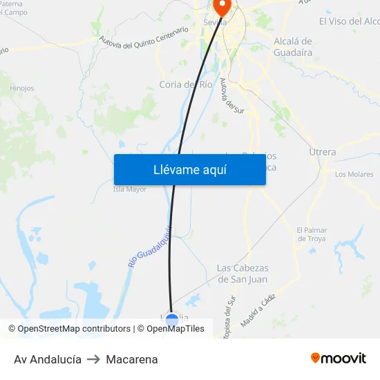 Av Andalucía to Macarena map