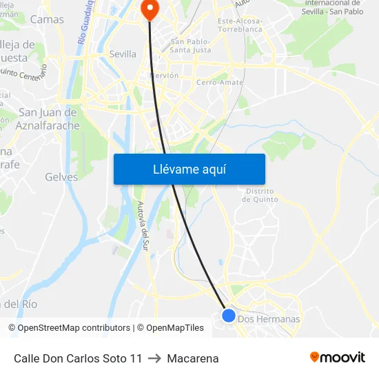 Calle Don Carlos Soto 11 to Macarena map