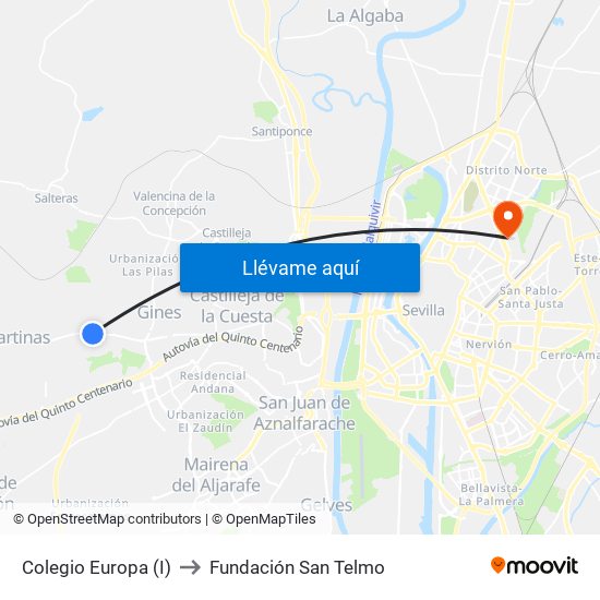 Colegio Europa (I) to Fundación San Telmo map