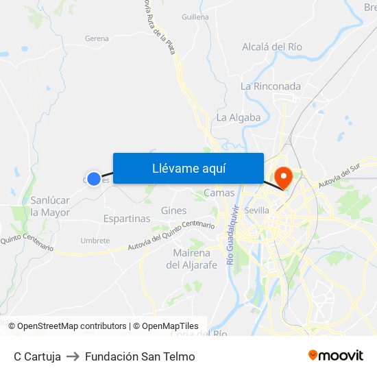 C Cartuja to Fundación San Telmo map