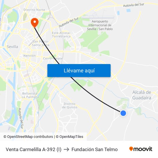 Venta Carmelilla A-392 (I) to Fundación San Telmo map