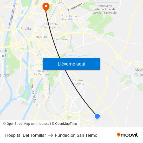 Hospital Del Tomillar to Fundación San Telmo map