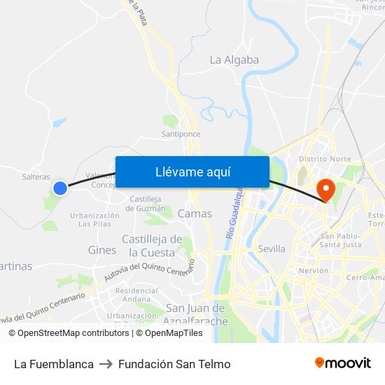La Fuemblanca to Fundación San Telmo map