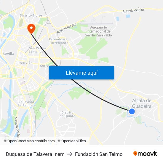 Duquesa de Talavera Inem to Fundación San Telmo map