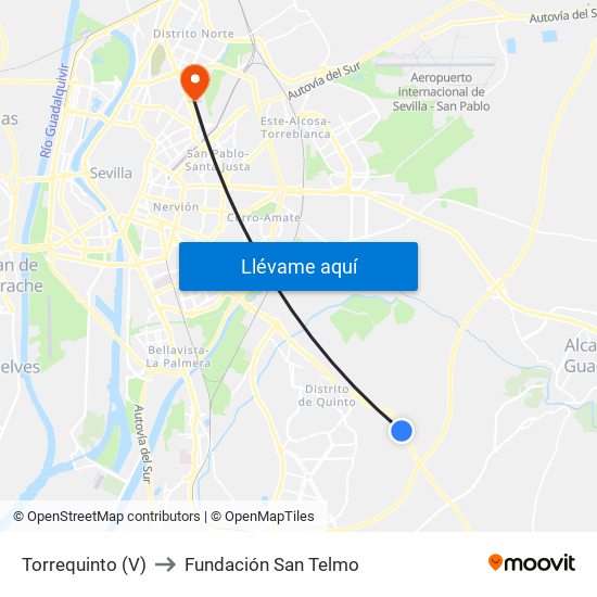 Torrequinto (V) to Fundación San Telmo map
