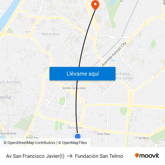 Av San Francisco Javier(I) to Fundación San Telmo map