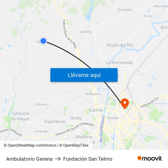 Ambulatorio Gerena to Fundación San Telmo map