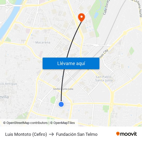 Luis Montoto (Cefiro) to Fundación San Telmo map