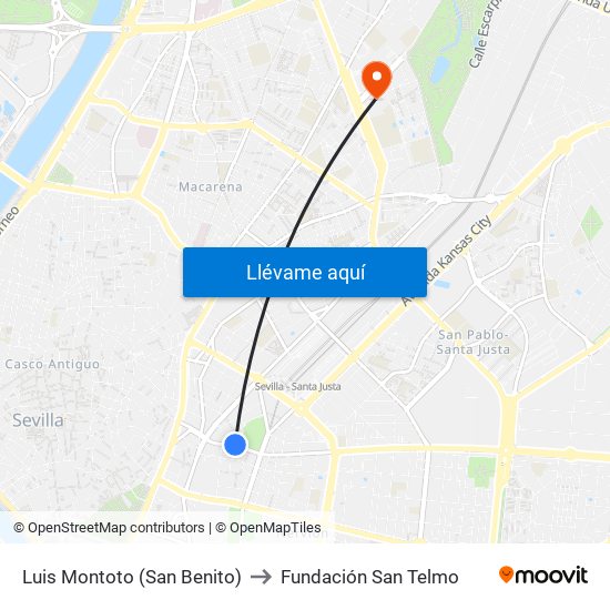 Luis Montoto (San Benito) to Fundación San Telmo map