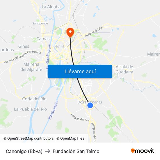 Canónigo (Bbva) to Fundación San Telmo map