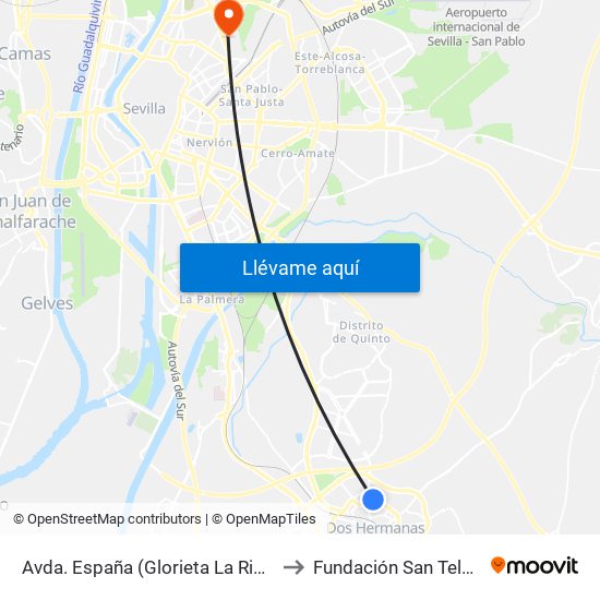 Avda. España (Glorieta La Rioja) to Fundación San Telmo map