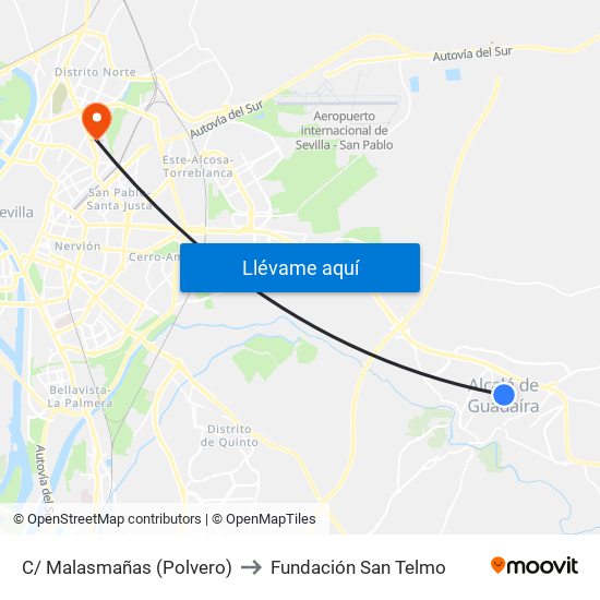 C/ Malasmañas (Polvero) to Fundación San Telmo map