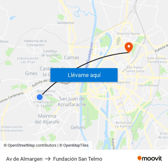 Av de Almargen to Fundación San Telmo map