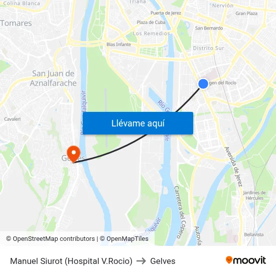 Manuel Siurot (Hospital V.Rocio) to Gelves map