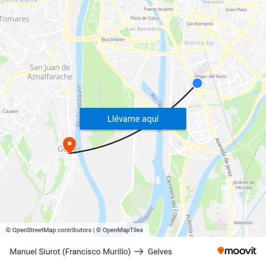 Manuel Siurot (Francisco Murillo) to Gelves map