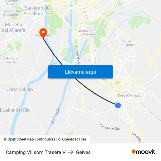 Camping Villsom Trasera V to Gelves map