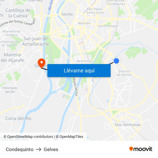 Condequinto to Gelves map