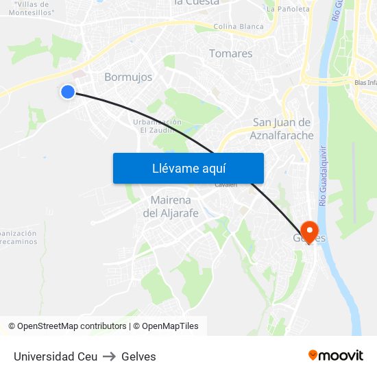 Universidad Ceu to Gelves map