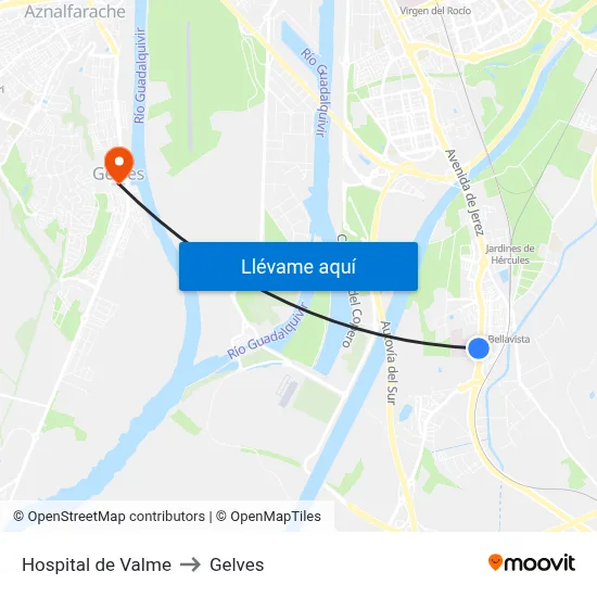 Hospital de Valme to Gelves map