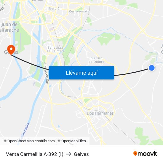 Venta Carmelilla A-392 (I) to Gelves map