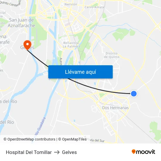 Hospital Del Tomillar to Gelves map