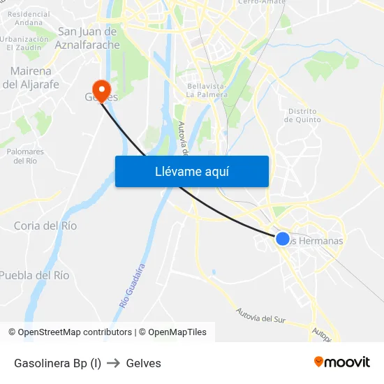 Gasolinera Bp (I) to Gelves map