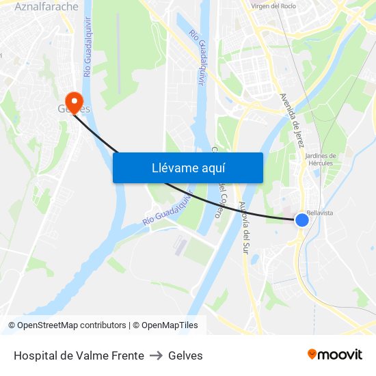 Hospital de Valme Frente to Gelves map