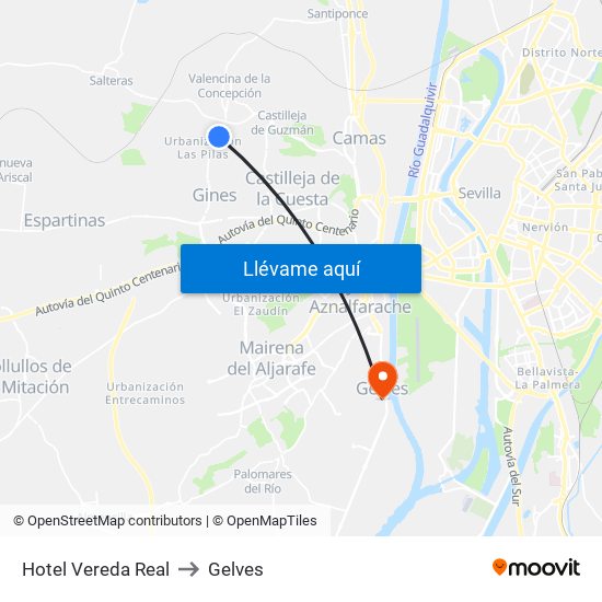 Hotel Vereda Real to Gelves map