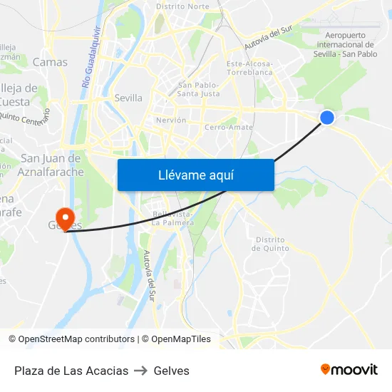 Plaza de Las Acacias to Gelves map