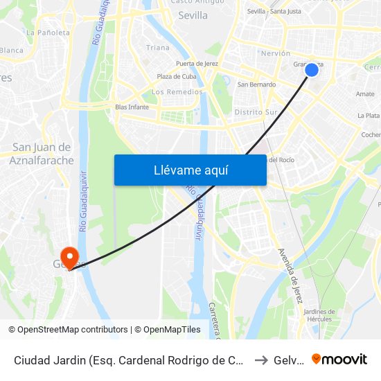 Ciudad Jardin (Esq. Cardenal Rodrigo de Castro) to Gelves map