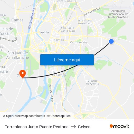 Torreblanca Junto Puente Peatonal to Gelves map