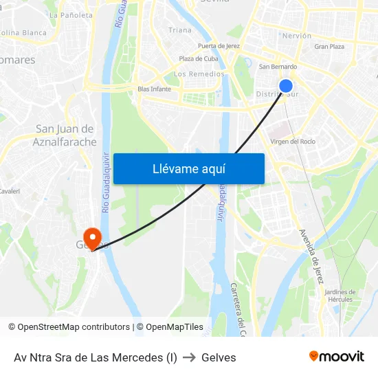 Av Ntra Sra de Las Mercedes (I) to Gelves map